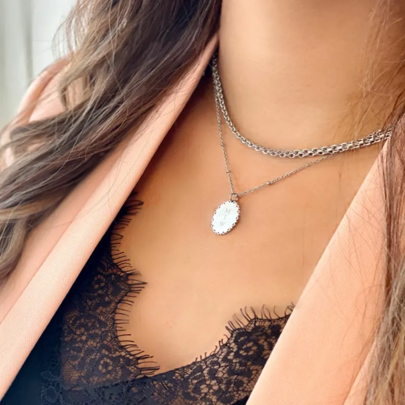 Finaste Naam ketting ovaal Outlet