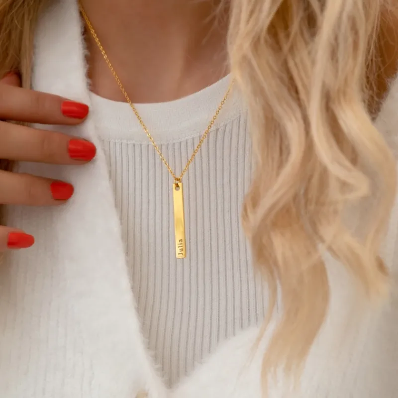 Finaste Naamketting Bar Goud Kleurig Sale