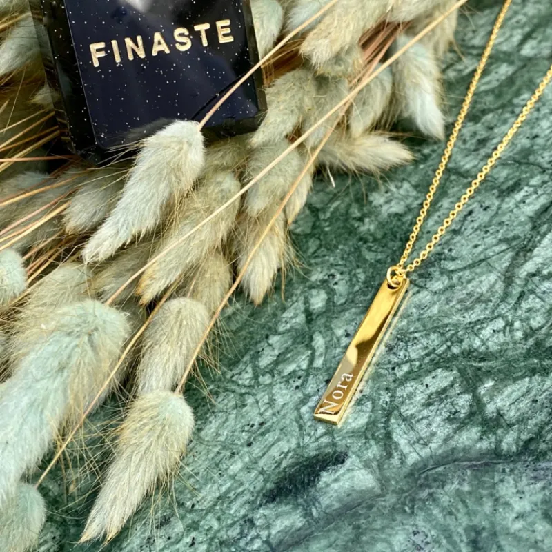 Finaste Naamketting Bar Goud Kleurig Sale