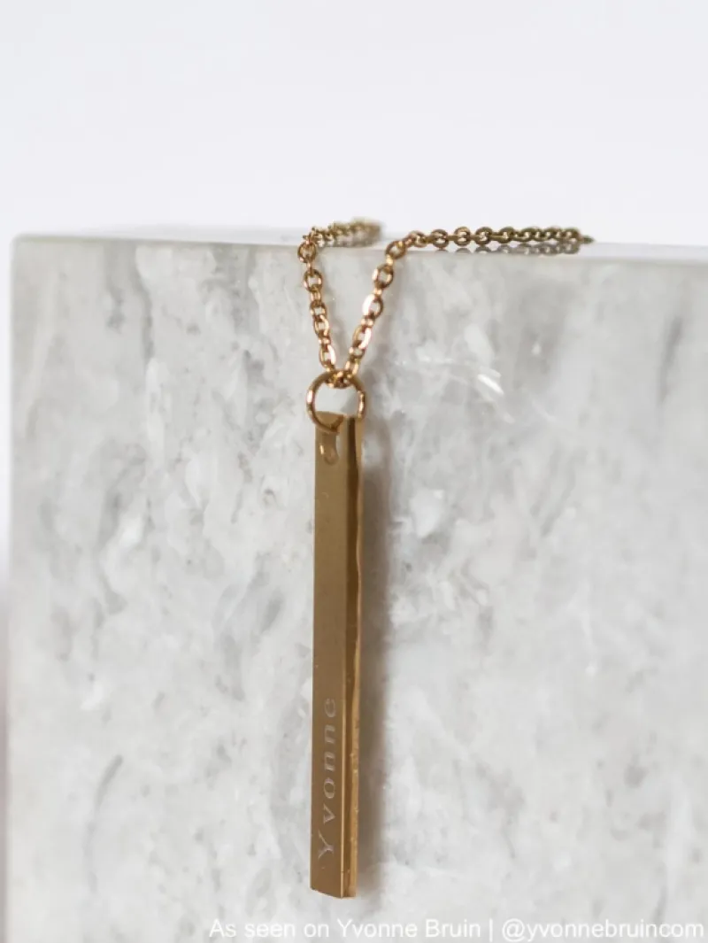 Finaste Naamketting Bar Goud Kleurig Sale