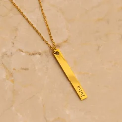 Finaste Naamketting Bar Goud Kleurig Sale