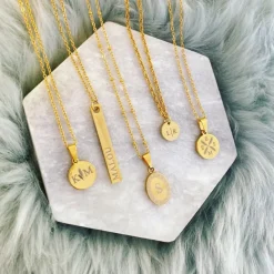 Finaste Naamketting Bar Goud Kleurig Sale
