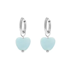 Finaste Oorbellen blauw hartje Fashion
