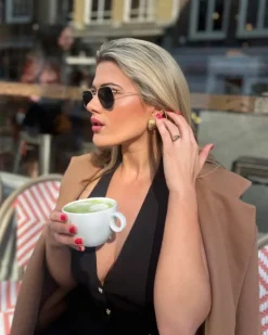 Finaste Oorbellen chunky striped goudkleurig Hot