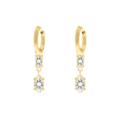 Finaste Oorbellen Double Gemstones Goudkleurig Hot