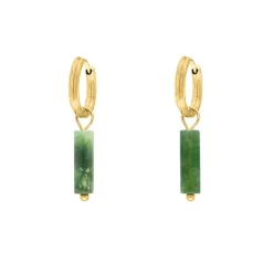 Finaste Oorbellen groene beads goudkleurig Discount