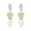 Finaste Oorbellen heart & pearl groen New