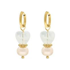 Finaste Oorbellen heart & pearl peach goudkleurig Discount