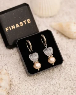 Finaste Oorbellen heart & pearl peach Hot