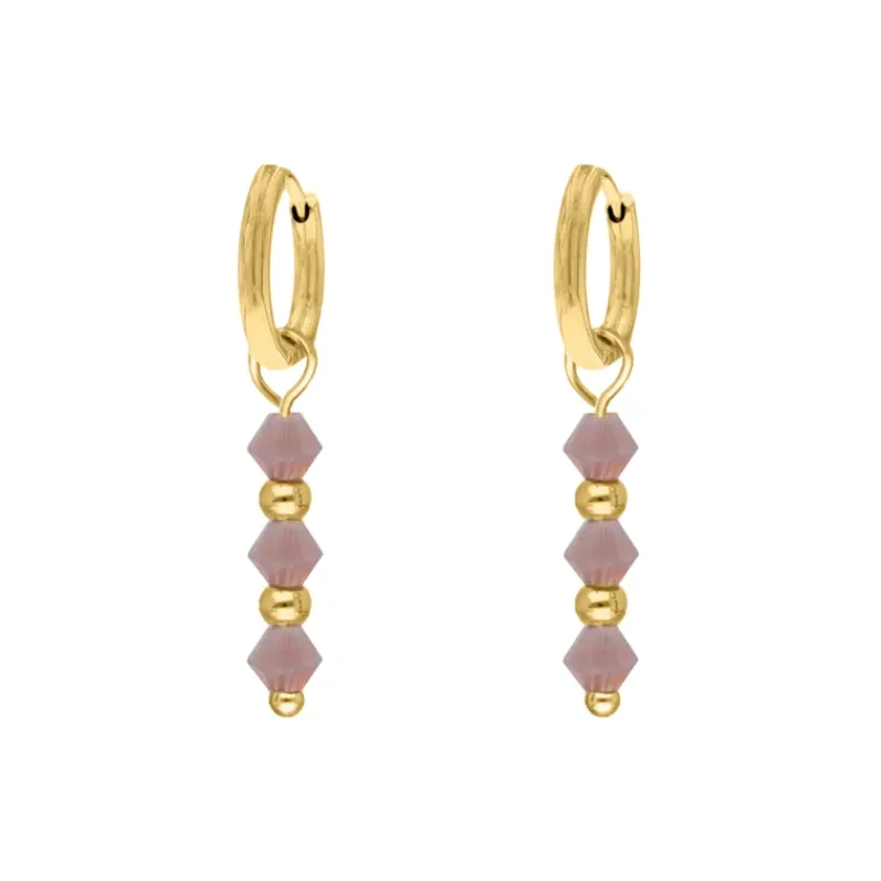 Finaste Oorbellen lila beads goldplated Outlet