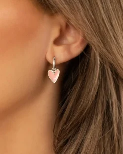 Finaste Oorbellen love heart pink Hot