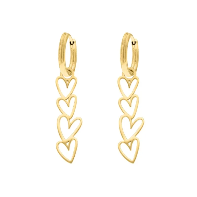 Finaste Oorbellen love hearts goudkleurig Sale
