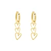 Finaste Oorbellen love hearts triple goudkleurig Discount
