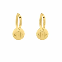 Finaste Oorbellen Met Drie Letters Goud kleurig Online