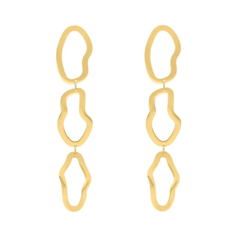 Finaste Oorbellen organic circles goudkleurig Clearance