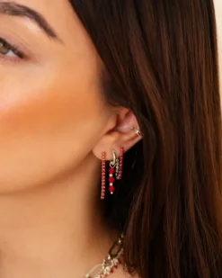 Finaste Oorbellen red beads Best