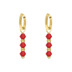 Finaste Oorbellen red beads goldplated Discount