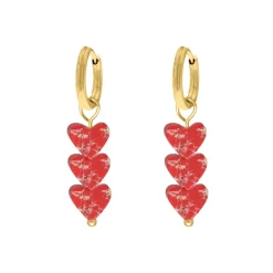 Finaste Oorbellen red love goudkleurig Online