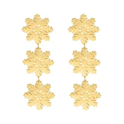 Finaste Oorbellen snowflakes goudkleurig New