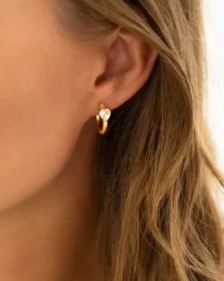 Finaste Oorbellen steentje heart goudkleurig Best