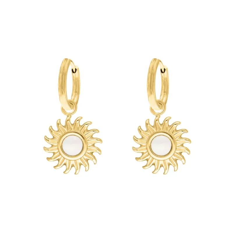 Finaste Oorbellen zon vintage goudkleurig Clearance