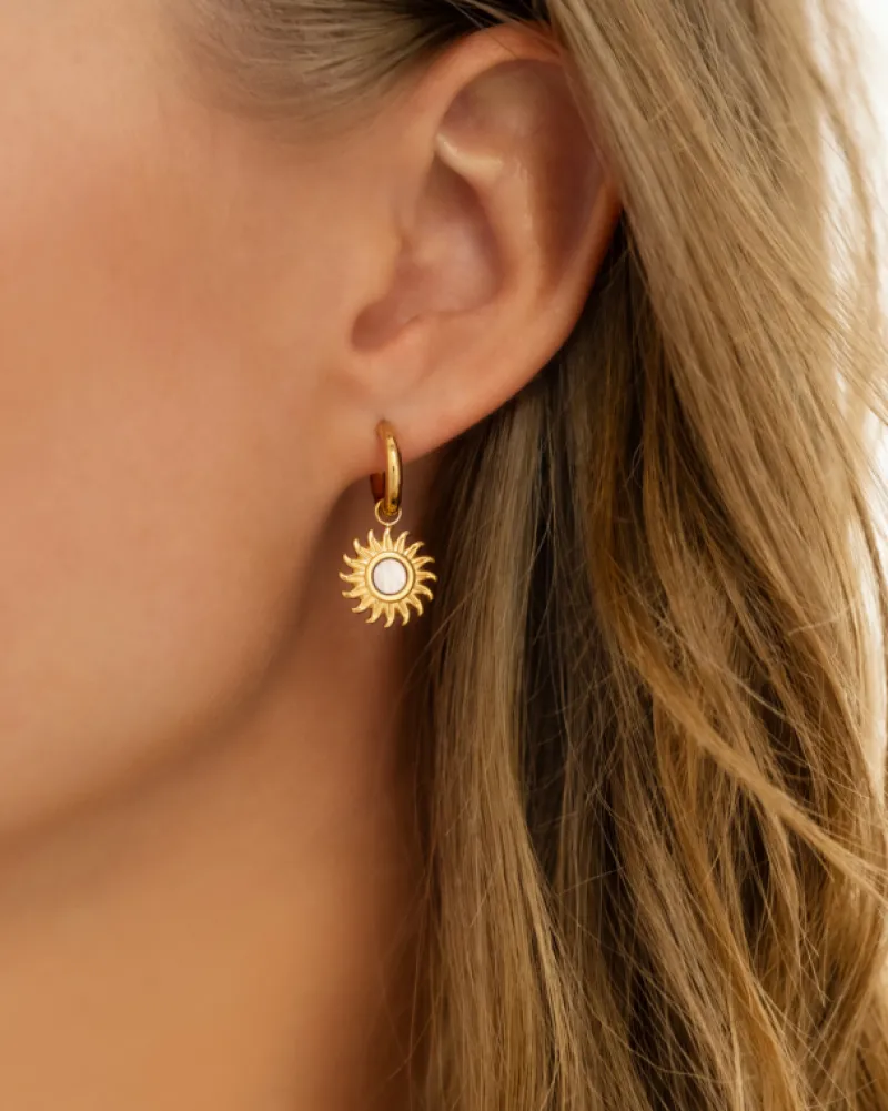 Finaste Oorbellen zon vintage goudkleurig Clearance