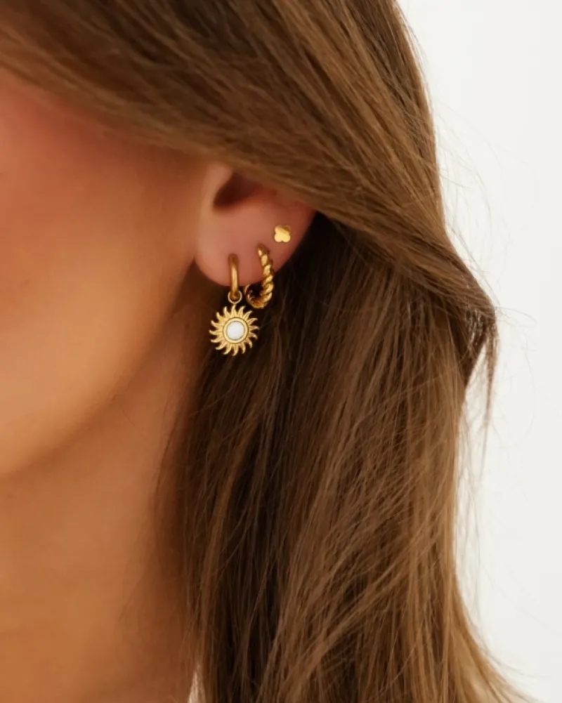 Finaste Oorbellen zon vintage goudkleurig Clearance