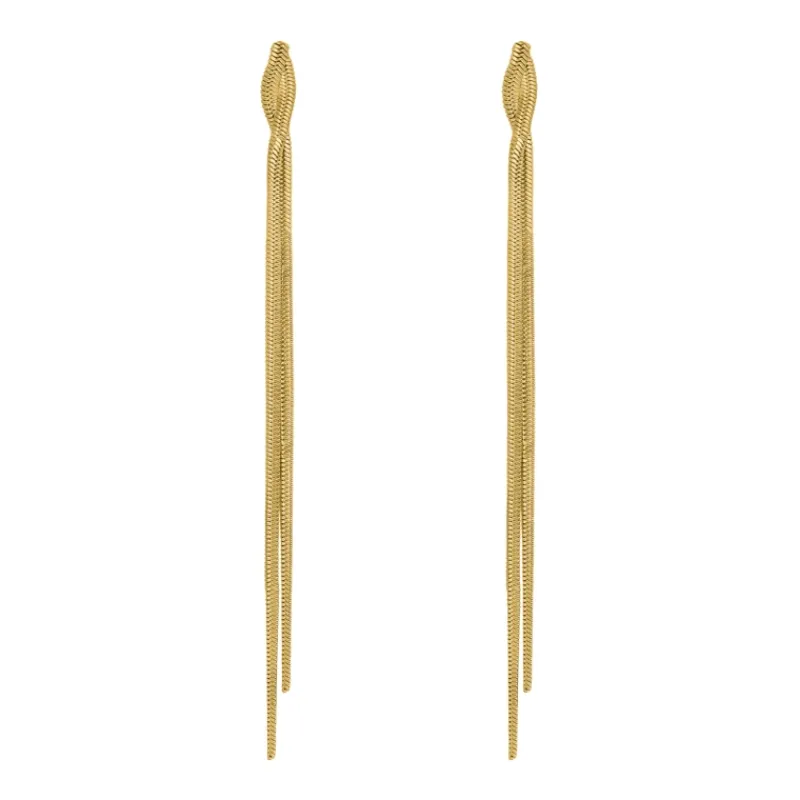 Finaste Oorhangers snake chain goudkleurig Best