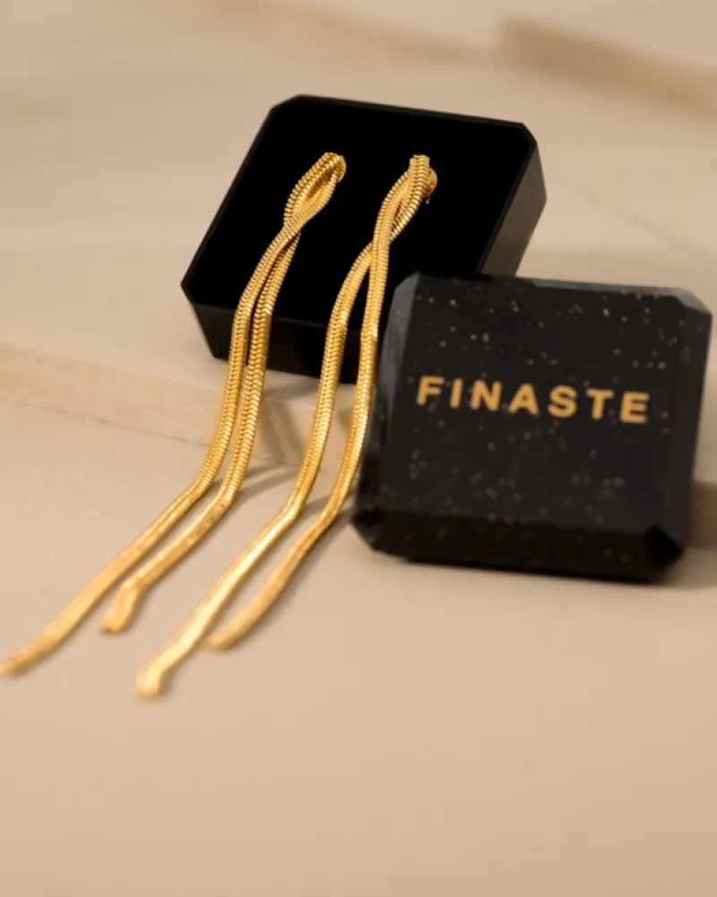 Finaste Oorhangers snake chain goudkleurig Best