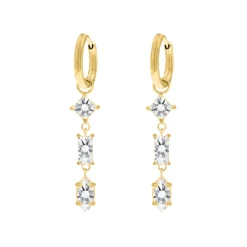 Finaste Oorhangers Trinity Gemstones Goldplated Online