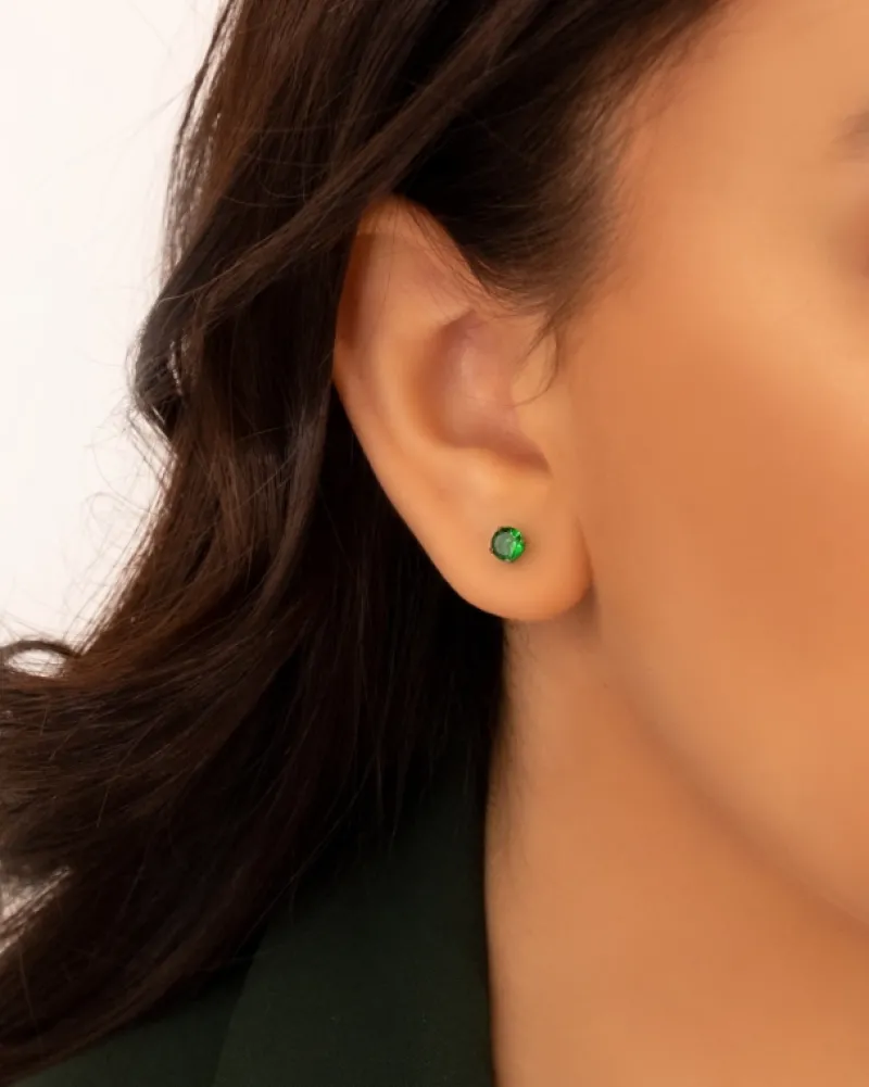 Finaste Oorknopjes emerald stone Hot