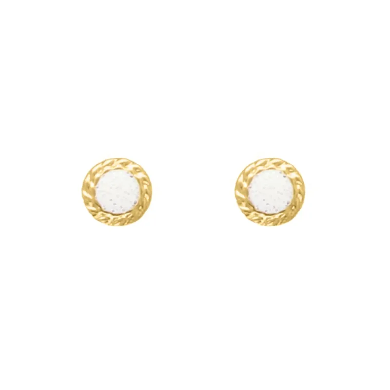 Finaste Oorknopjes Round glam goudkleurig Clearance