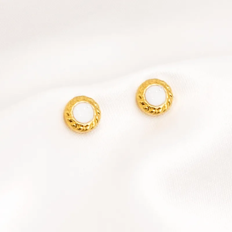 Finaste Oorknopjes Round glam goudkleurig Clearance