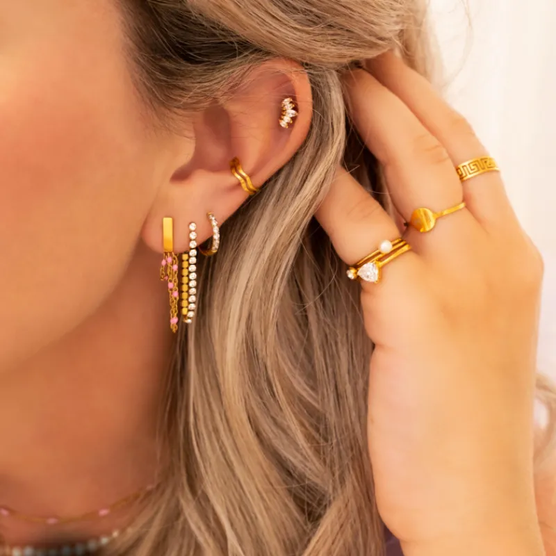 Finaste Oorknopjes sparkling goud kleurig Outlet