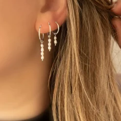 Finaste Oorringen twee pareltjes sterling zilver Discount