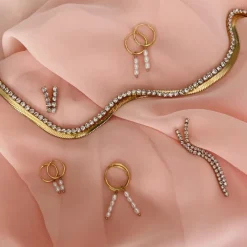 Finaste Oorringen twee pareltjes verguld sterling zilver Discount