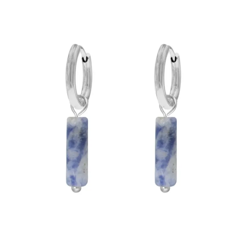 Finaste Oorringetjes blue spot jasper beads Clearance