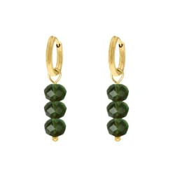 Finaste Oorringetjes emerald steentjes goudkleurig Sale