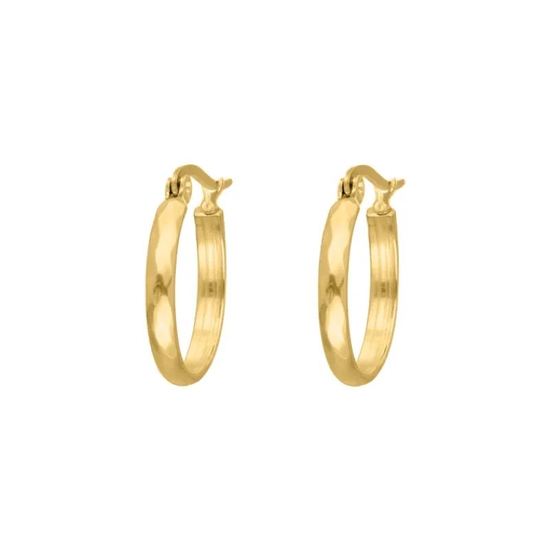 Finaste oorringetjes hammered goldplated Online