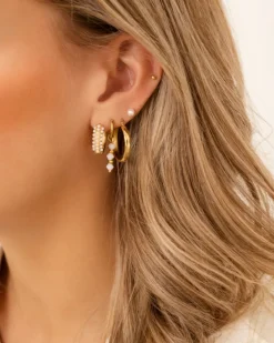 Finaste oorringetjes hammered goldplated Online