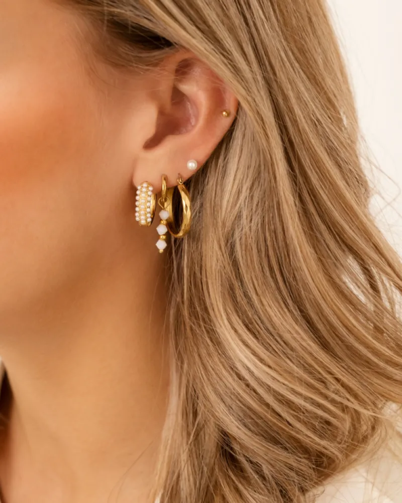 Finaste oorringetjes hammered goldplated Online