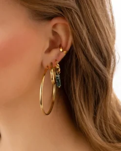 Finaste oorringetjes hammered goldplated Online