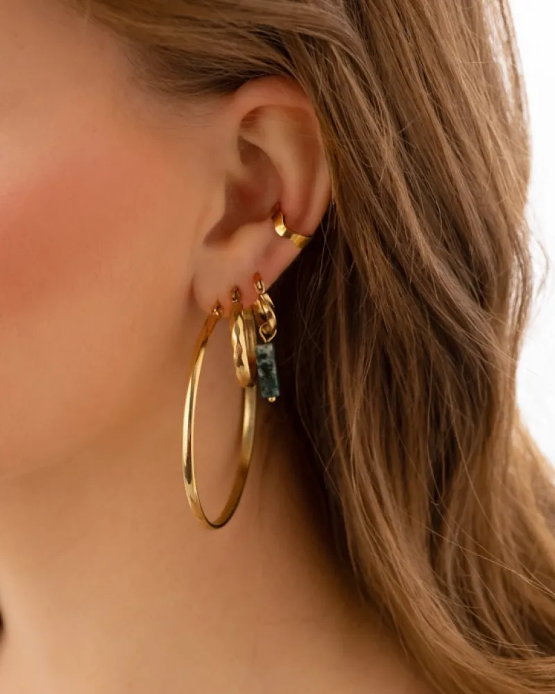 Finaste oorringetjes hammered goldplated Online