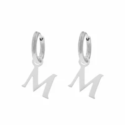 Finaste Oorringetjes met initial kleur zilver Discount