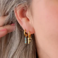 Finaste Oorringetjes met initial kleur goud Fashion