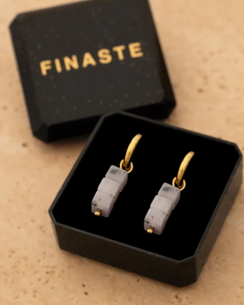 Finaste Oorringetjes met lila steentjes goudkleurig Discount