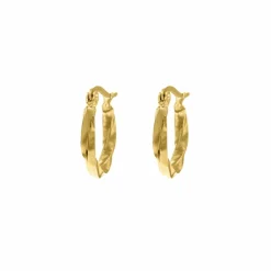 Finaste Oorringetjes met Twist Small Goud kleurig New