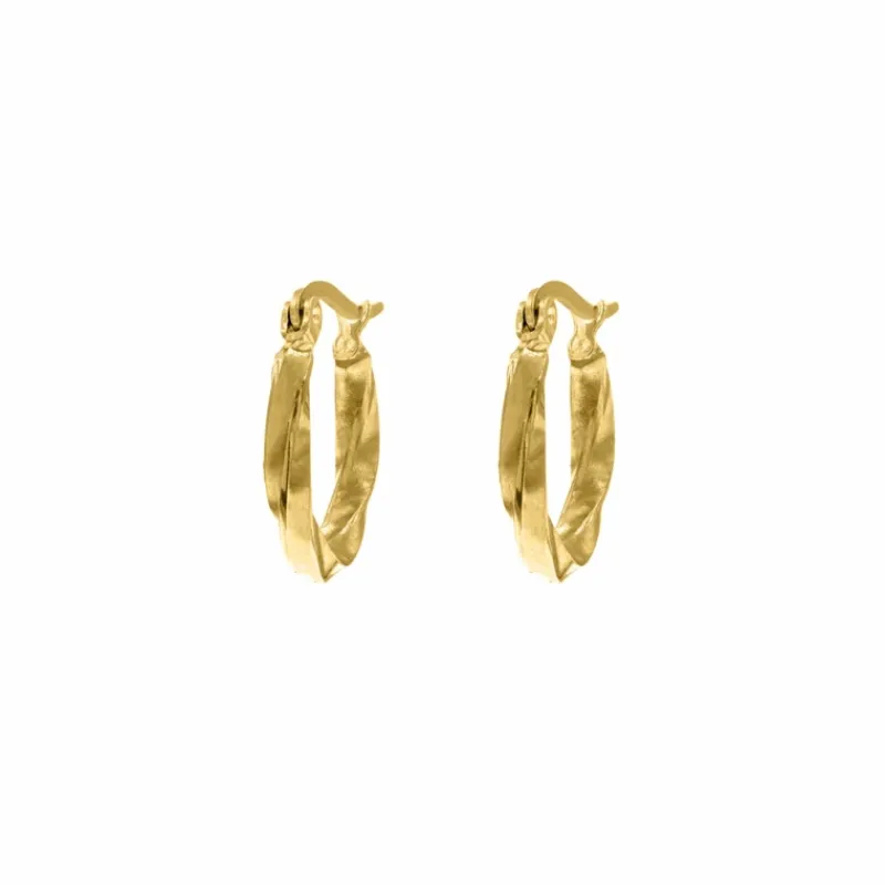 Finaste Oorringetjes met Twist Small Goud kleurig New