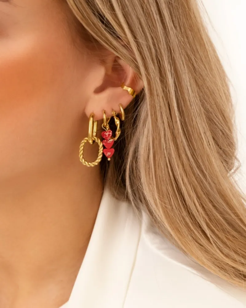 Finaste Oorringetjes met Twist Small Goud kleurig New