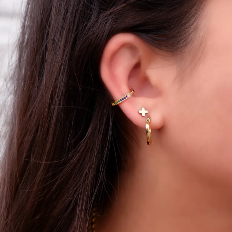 Finaste Oorringetjes met Twist Small Goud kleurig New